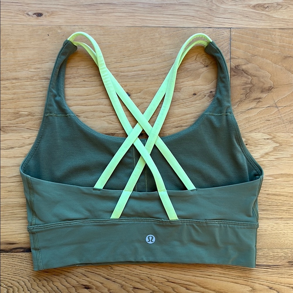 Lululemon Olive Green Longline Energy Bra size 6